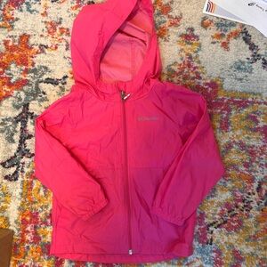 Columbia Pink Hooded Windbreaker Jacket- Size 4T